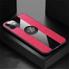 For iPhone 11 XINLI Stitching Cloth Textue Shockproof TPU Protective Case with Ring Holder(Red) - 1