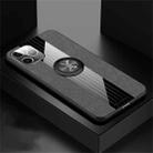 For iPhone 11 Pro XINLI Stitching Cloth Textue Shockproof TPU Protective Case with Ring Holder(Grey) - 1