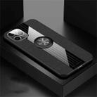 For iPhone 11 Pro Max XINLI Stitching Cloth Textue Shockproof TPU Protective Case with Ring Holder(Black) - 1