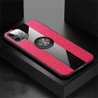 For iPhone 11 Pro Max XINLI Stitching Cloth Textue Shockproof TPU Protective Case with Ring Holder(Red) - 1
