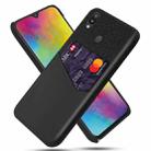 For Samsung Galaxy M20 Cloth Texture PC + PU Leather Back Cover Shockproof Case with Card Slot(Black) - 1