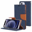 For iPhone 13 mini GOOSPERY CANVAS DIARY Canvas Texture Horizontal Flip PU Leather Case with Holder & Card Slots & Wallet (Navy Blue) - 1