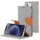 For iPhone 13 mini GOOSPERY CANVAS DIARY Canvas Texture Horizontal Flip PU Leather Case with Holder & Card Slots & Wallet (Grey) - 1