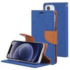 For iPhone 13 mini GOOSPERY CANVAS DIARY Canvas Texture Horizontal Flip PU Leather Case with Holder & Card Slots & Wallet (Blue) - 1