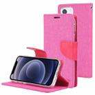 For iPhone 13 mini GOOSPERY CANVAS DIARY Canvas Texture Horizontal Flip PU Leather Case with Holder & Card Slots & Wallet (Rose Red) - 1