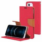 For iPhone 13 GOOSPERY CANVAS DIARY Canvas Texture Horizontal Flip PU Leather Case with Holder & Card Slots & Wallet(Red) - 1