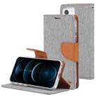 For iPhone 13 GOOSPERY CANVAS DIARY Canvas Texture Horizontal Flip PU Leather Case with Holder & Card Slots & Wallet(Grey) - 1