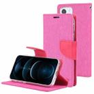 For iPhone 13 GOOSPERY CANVAS DIARY Canvas Texture Horizontal Flip PU Leather Case with Holder & Card Slots & Wallet(Rose Red) - 1