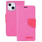 For iPhone 13 GOOSPERY CANVAS DIARY Canvas Texture Horizontal Flip PU Leather Case with Holder & Card Slots & Wallet(Rose Red) - 2