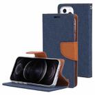 For iPhone 13 Pro GOOSPERY CANVAS DIARY Canvas Texture Horizontal Flip PU Leather Case with Holder & Card Slots & Wallet (Navy Blue) - 1