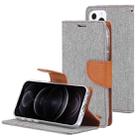 For iPhone 13 Pro GOOSPERY CANVAS DIARY Canvas Texture Horizontal Flip PU Leather Case with Holder & Card Slots & Wallet (Grey) - 1