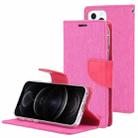 For iPhone 13 Pro GOOSPERY CANVAS DIARY Canvas Texture Horizontal Flip PU Leather Case with Holder & Card Slots & Wallet (Rose Red) - 1