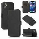 Push Window Double Buckle PU + Silicone Horizontal Flip Leather Case with Holder & Card Slot For iPhone 11(Black) - 1