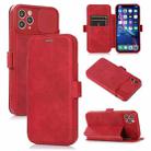 Push Window Double Buckle PU + Silicone Horizontal Flip Leather Case with Holder & Card Slot For iPhone 11 Pro Max(Red) - 1