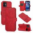 Push Window Double Buckle PU + Silicone Horizontal Flip Leather Case with Holder & Card Slot For iPhone 12 mini(Red) - 1