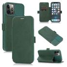 Push Window Double Buckle PU + Silicone Horizontal Flip Leather Case with Holder & Card Slot For iPhone 12 Pro(Green) - 1