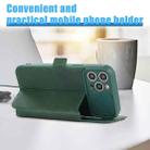 Push Window Double Buckle PU + Silicone Horizontal Flip Leather Case with Holder & Card Slot For iPhone 12 Pro Max(Green) - 6
