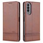 For Honor X20 SE AZNS Magnetic Calf Texture Horizontal Flip Leather Case with Card Slots & Holder & Wallet(Dark Brown) - 1