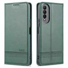 For Honor X20 SE AZNS Magnetic Calf Texture Horizontal Flip Leather Case with Card Slots & Holder & Wallet(Dark Green) - 1