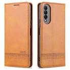 For Honor X20 SE AZNS Magnetic Calf Texture Horizontal Flip Leather Case with Card Slots & Holder & Wallet(Light Brown) - 1