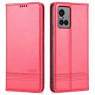 For vivo S10 AZNS Magnetic Calf Texture Horizontal Flip Leather Case with Card Slots & Holder & Wallet(Red) - 1