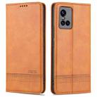 For vivo S10 AZNS Magnetic Calf Texture Horizontal Flip Leather Case with Card Slots & Holder & Wallet(Light Brown) - 1