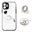 For iPhone 12 Colored Drawing Starry Sky Epoxy TPU Shockproof Case with Ring Holder(Heart) - 1