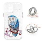 For iPhone 12 Pro Max Colored Drawing Starry Sky Epoxy TPU Shockproof Case with Ring Holder(Owl) - 1