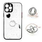 For iPhone 12 Pro Max Colored Drawing Starry Sky Epoxy TPU Shockproof Case with Ring Holder(Heart) - 1