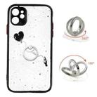 For iPhone 11 Colored Drawing Starry Sky Epoxy TPU Shockproof Case with Ring Holder (Heart) - 1