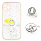 For iPhone 11 Pro Max Colored Drawing Starry Sky Epoxy TPU Shockproof Case with Ring Holder (Baby Elephant) - 1