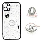 For iPhone 11 Pro Max Colored Drawing Starry Sky Epoxy TPU Shockproof Case with Ring Holder (Heart) - 1