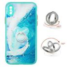 For iPhone X / XS Colored Drawing Starry Sky Epoxy TPU Shockproof Case with Ring Holder(Waves) - 1