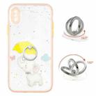 For iPhone X / XS Colored Drawing Starry Sky Epoxy TPU Shockproof Case with Ring Holder(Baby Elephant) - 1