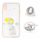 For iPhone XS Max Colored Drawing Starry Sky Epoxy TPU Shockproof Case with Ring Holder(Baby Elephant) - 1