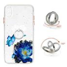 For iPhone XS Max Colored Drawing Starry Sky Epoxy TPU Shockproof Case with Ring Holder(Blue Butterfly) - 1