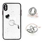 For iPhone XS Max Colored Drawing Starry Sky Epoxy TPU Shockproof Case with Ring Holder(Heart) - 1