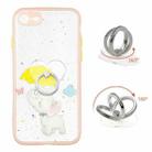 For iPhone SE 2022 / SE 2020 / 8 / 7 Colored Drawing Starry Sky Epoxy TPU Shockproof Case with Ring Holder(Baby Elephant) - 1