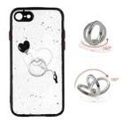 For iPhone SE 2022 / SE 2020 / 8 / 7 Colored Drawing Starry Sky Epoxy TPU Shockproof Case with Ring Holder(Heart) - 1