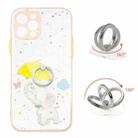 For iPhone 12 Pro Colored Drawing Starry Sky Epoxy TPU Shockproof Case with Ring Holder(Baby Elephant) - 1