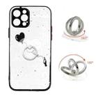 For iPhone 12 Pro Colored Drawing Starry Sky Epoxy TPU Shockproof Case with Ring Holder(Heart) - 1