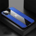 For iPhone 11 XINLI Stitching Cloth Textue Shockproof TPU Protective Case(Blue) - 1