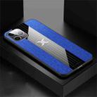 For iPhone 11 Pro XINLI Stitching Cloth Textue Shockproof TPU Protective Case(Blue) - 1