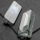 For iPhone 11 Pro Ultra Slim Double Sides Magnetic Adsorption Angular Frame Tempered Glass Magnet Flip Case(Black) - 1