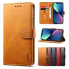 For iPhone 13 mini GUSSIM Business Style Horizontal Flip Leather Case with Holder & Card Slots & Wallet (Khaki) - 1