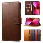 For iPhone 13 GUSSIM Business Style Horizontal Flip Leather Case with Holder & Card Slots & Wallet(Brown) - 1