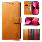 For iPhone 13 GUSSIM Business Style Horizontal Flip Leather Case with Holder & Card Slots & Wallet(Khaki) - 1