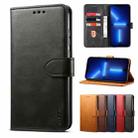 For iPhone 13 Pro GUSSIM Business Style Horizontal Flip Leather Case with Holder & Card Slots & Wallet (Black) - 1