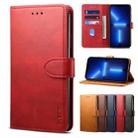 For iPhone 13 Pro GUSSIM Business Style Horizontal Flip Leather Case with Holder & Card Slots & Wallet (Red) - 1