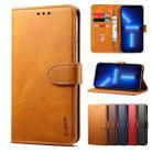 For iPhone 13 Pro GUSSIM Business Style Horizontal Flip Leather Case with Holder & Card Slots & Wallet (Khaki) - 1